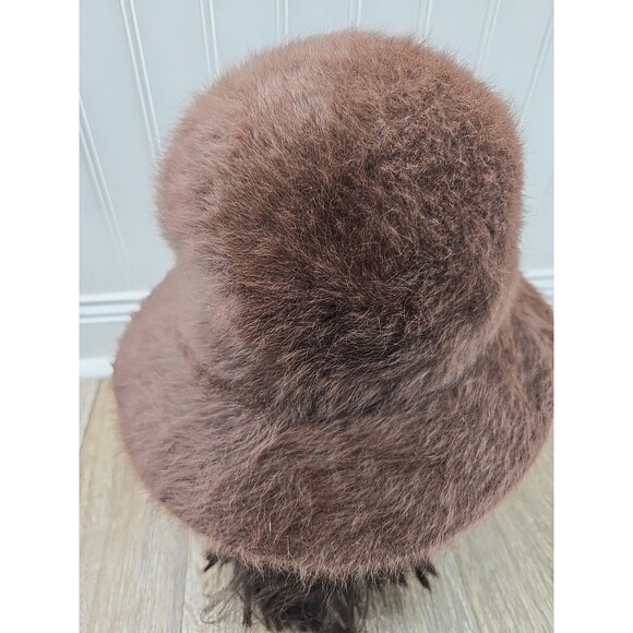 KANGOL Design Vintage Bucket Hat Brown Angora Blend Made in England - Picture 2 of 9